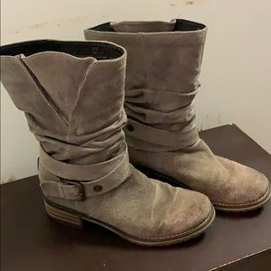 Suede Mid-Calf Boots